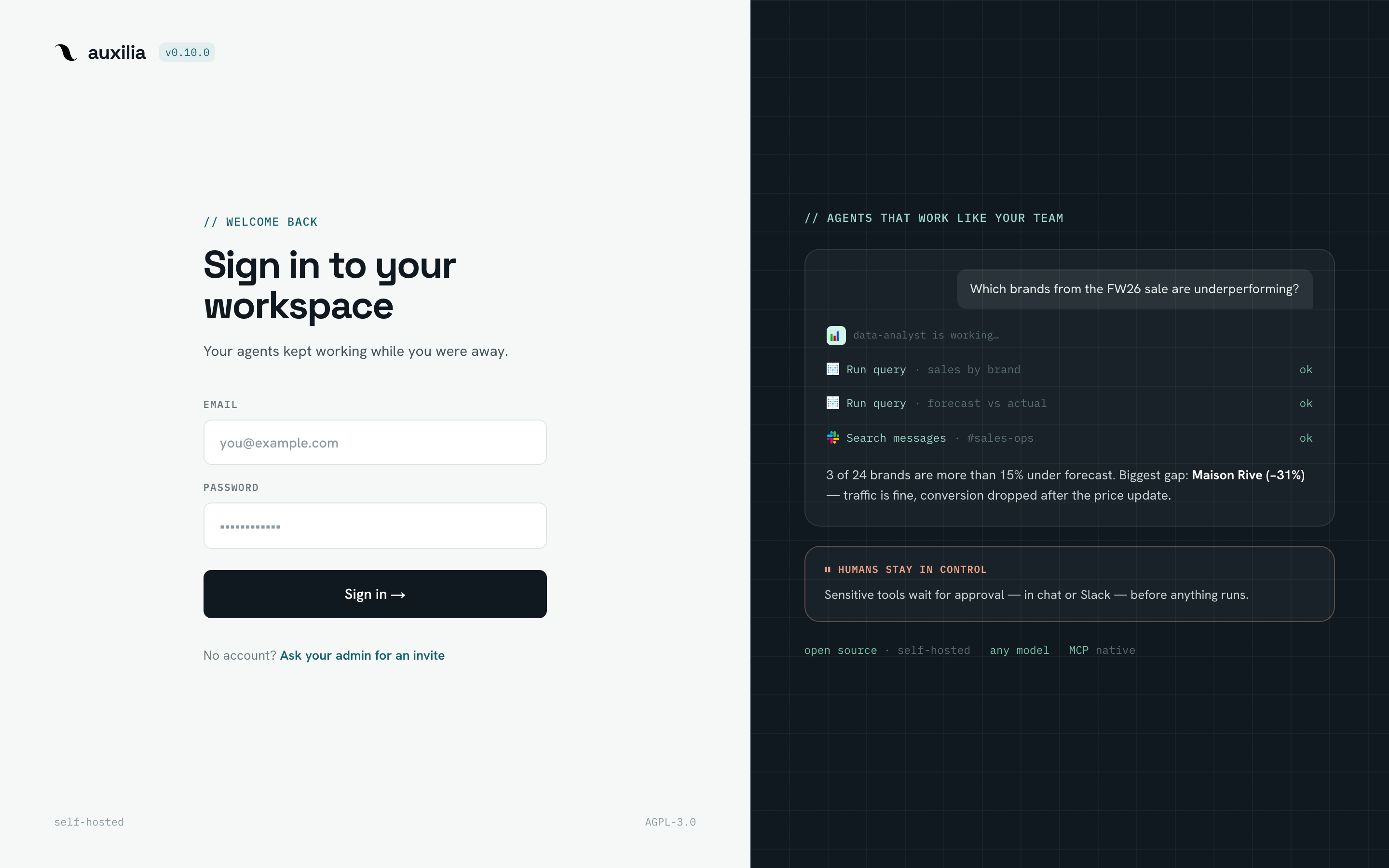 Sign-in page