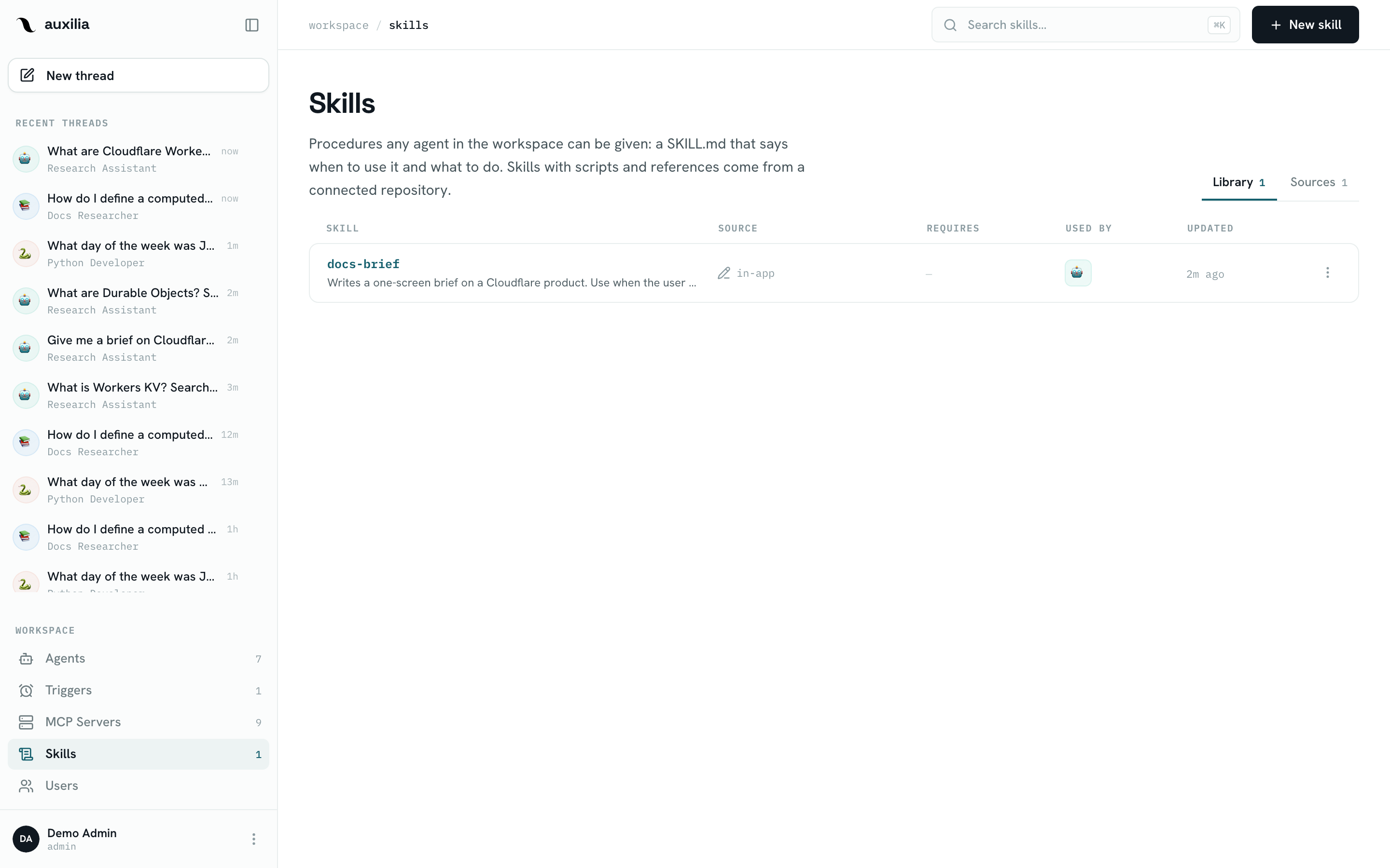 Skills library